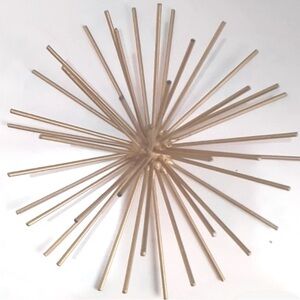 Metal Wall Art Atomic Galaxy Sun Burst Sea Urchin Gold Tone Decor